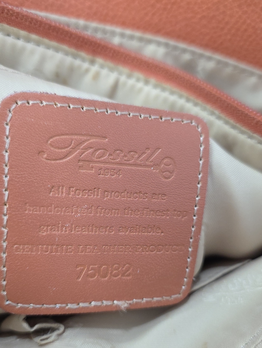 Fossil Shoulder Bag Coral Genuine Leather Large Handbag - Picture 4 of 16